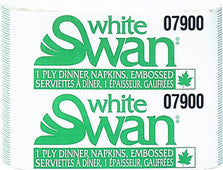 WHITE SWAN - NAPKIN 1 Ply - 1/8 Fold - White