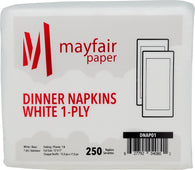 Generic - 1 Ply Dinner Napkins - 1/8 Fold - White