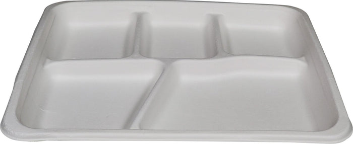 ECO-CRAZE - Bagasse - 5 Compartment Plate