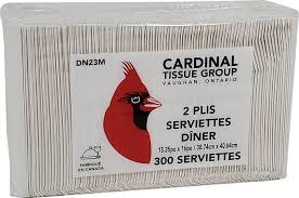 CARDINAL TISSUE - Dinner Napkins - 2 ply -