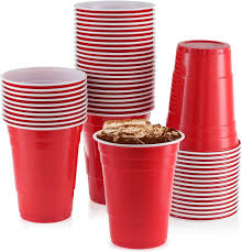 TABLE ACCENT - 16oz Party/Beer Cups - Red/White