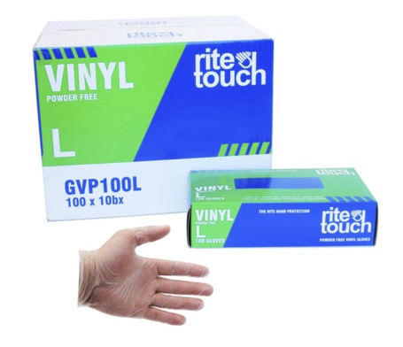 RiteTouch - Clear Vinyl Gloves - Large - 400L